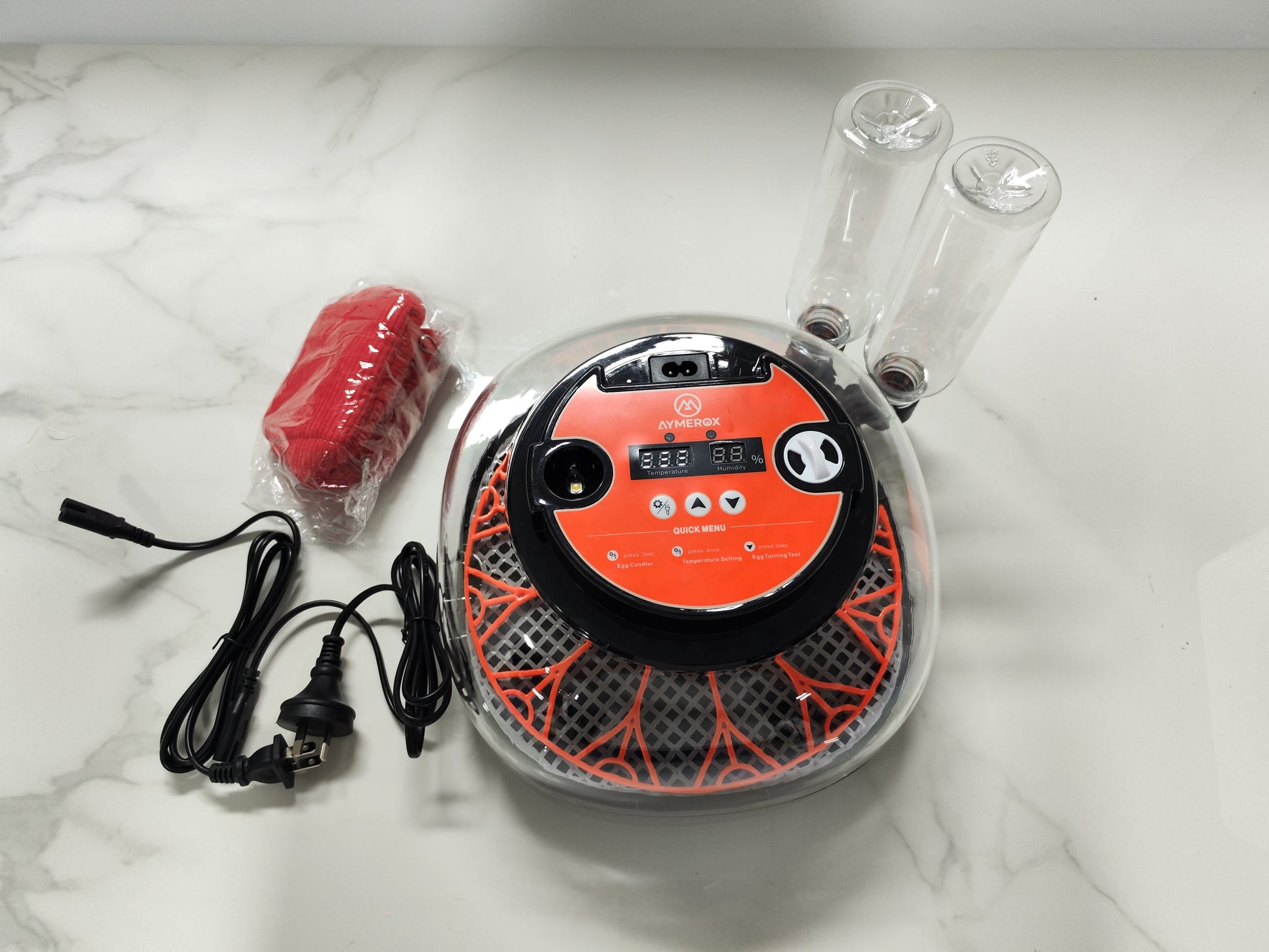 AYMEROX Incubator for Hatching Eggs-12 Egg Capacity, Automatic Egg Turner, Temperature & Humidity Control, 360° Viewing for Chicken
